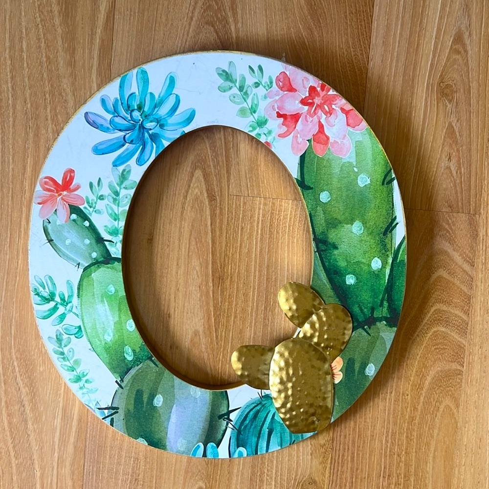 Floral Cactus Decorative Letter O